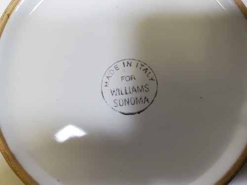 Plato de ensalada con borde de pera Williams Sonoma vintage raro 7 3/4" hecho en Italia - Imagen 9 de 14