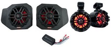  2 Memphis Audio RNGR65FE Pods Tower Speakers PS40 Amp For 2018 Polaris Ranger