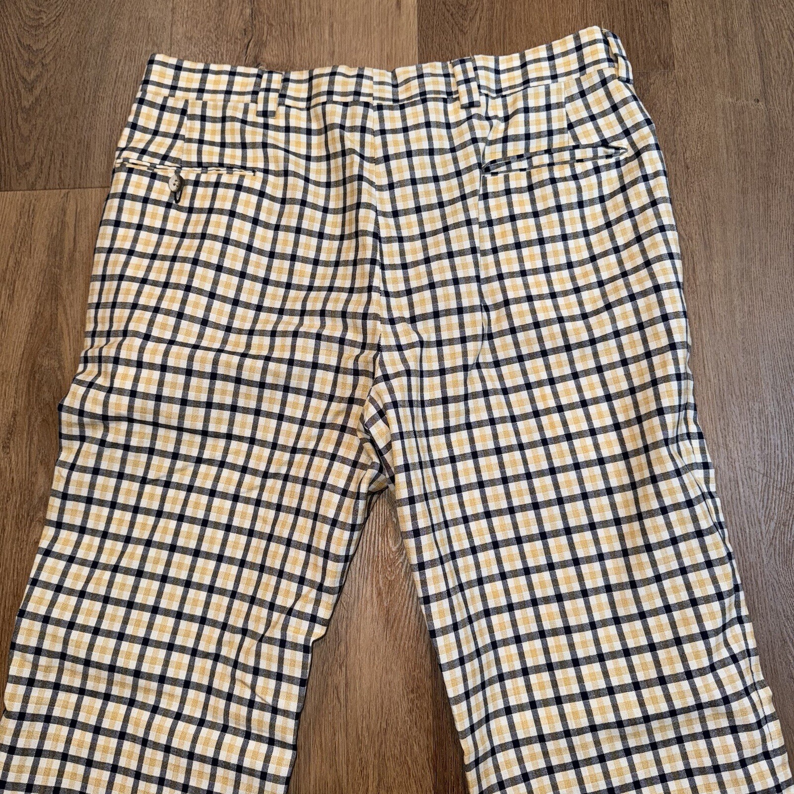 Vtg 60s 70s Sears Pants Disco Plaid Wide Flare Le… - image 8