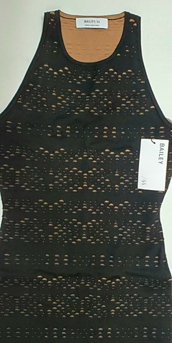 Bailey 44 Women's Desperado Fitted Dress XS black tan knee length evening wear - Picture 3 of 12