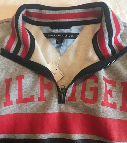 Tommy Hilfiger Pullover Sweatshirt grau. 1/2 Reißverschluss. Jungen Große (16/18). Neu mit Etikett. - Bild 3 von 11