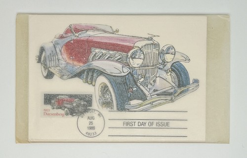 US 1988 Scott #2381-85 FDC Classic Cars 5 First Day Cancels on USPS Postcards - Picture 2 of 9
