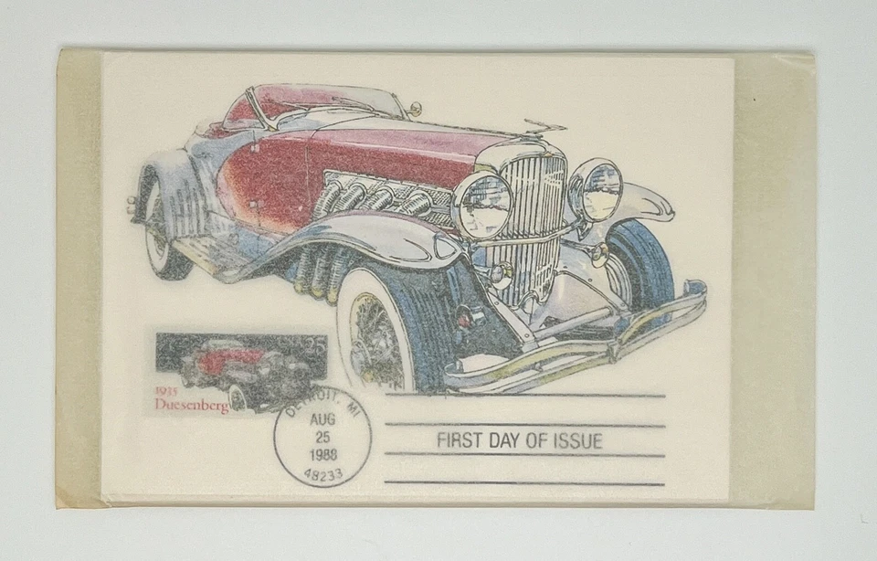 US 1988 Scott #2381-85 FDC Classic Cars 5 First Day Cancels on USPS Postcards - Image 2 of 4