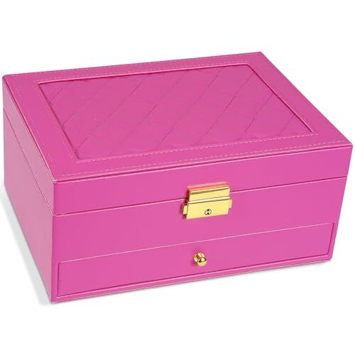 2-Layer Jewelry Box for women, jewelry organizers and storage with Rose - Picture 2 of 8