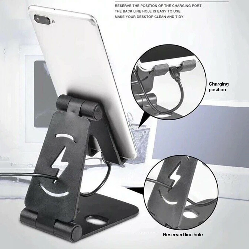 Universal Foldable Desktop Desk Stand Holder Mount For Cell Phone and Tablet Pad - Image 3 of 4