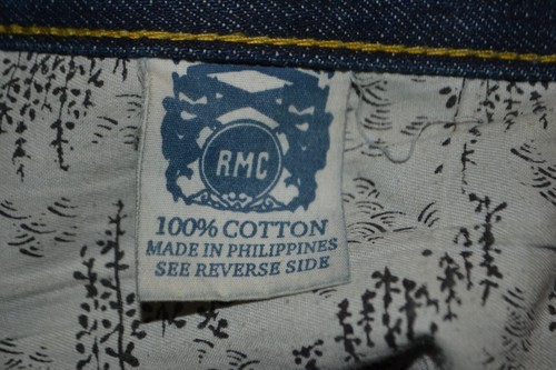 Red Monkey RMC Herren Back Pocketless Distressed Dark Blue Denim Jeans Gr. 38x32 - Bild 5 von 12