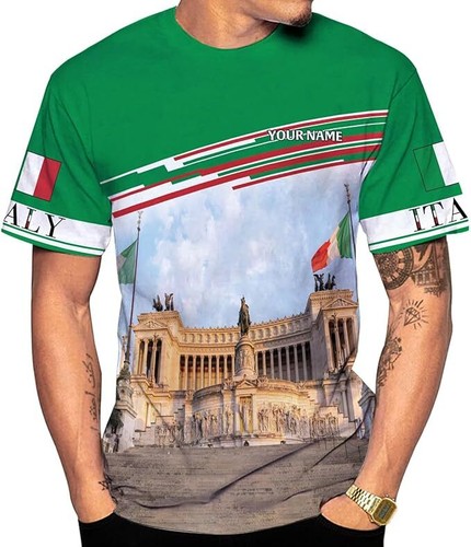 Personalized Italian Pride Tshirt Italy Italia Shirt Italy Map Italia Flag Tee - Picture 2 of 6
