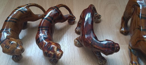 Vintage Ceramic Tiger Figurine Century Style and Panter - Picture 4 of 15