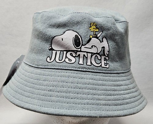 Justice Peanuts Snoopy Girls Bucket Style Hat, Denim, One Size Fits Most/New