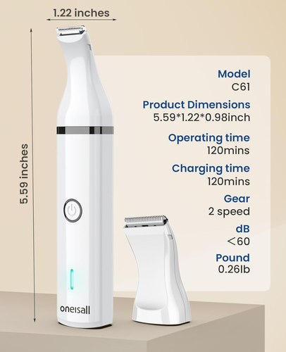 Dog Clippers with Double Blades,Cordless Small Pet Hair Grooming Trimmer,Low Noi - Picture 8 of 12