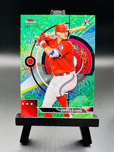 2023 Topps Finest Baseball JOSH JUNG RC No. 75 GREEN SPECKLE REFRACTOR #/125 TEX