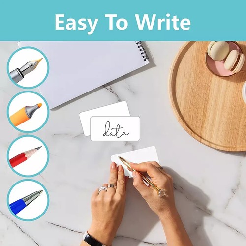 600 PCS Rectangular Stickers, Blank Write on Labels Self-Adhesive Roll White - Picture 4 of 7