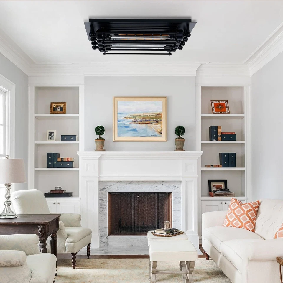 Candelabro steampunk arte ferro 4 luzes luminárias de teto industrial lâmpadas de iluminação - Imagem 3 de 4