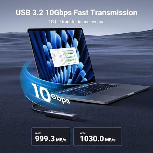 SSD Enclosure, Tool-Free USB C External, 10Gbps M.2 NVMe to USB - Picture 3 of 7