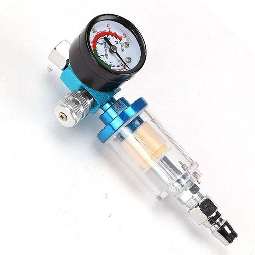 1/4" Spray Gun Air Regulator Compressor Gauge In-line Water Separator Filter - Picture 4 of 9
