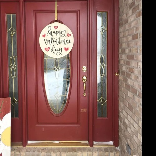 Wooden Door Sign Valentine Wall Hanging Sign Wall Plaque Valentine's Day Decor - Picture 8 of 13