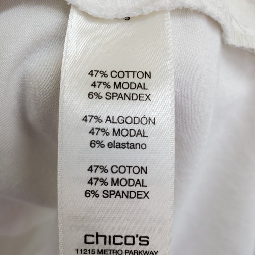 Chico's Zenergy Womens Zebra Graphic T-Shirt Size 2 Large White Gold Scoop Neck - Picture 10 of 13