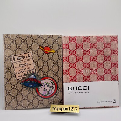 GUCCI グッチ　カチューシャ　レザー　　レシートあり Gucci Baila Notebook Set of 2 My Gucci Book & My Scrap Book