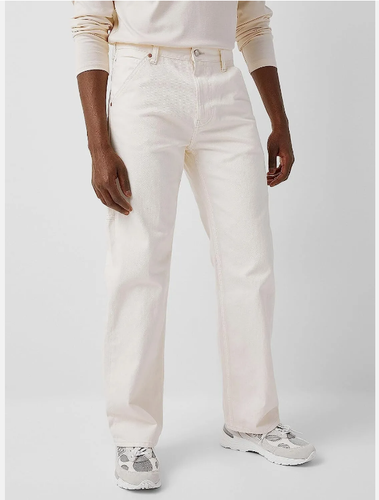 Calvin Klein Jeans Men's Cotton Wide Leg Fit Jeans, Ivory, Sz 38X32