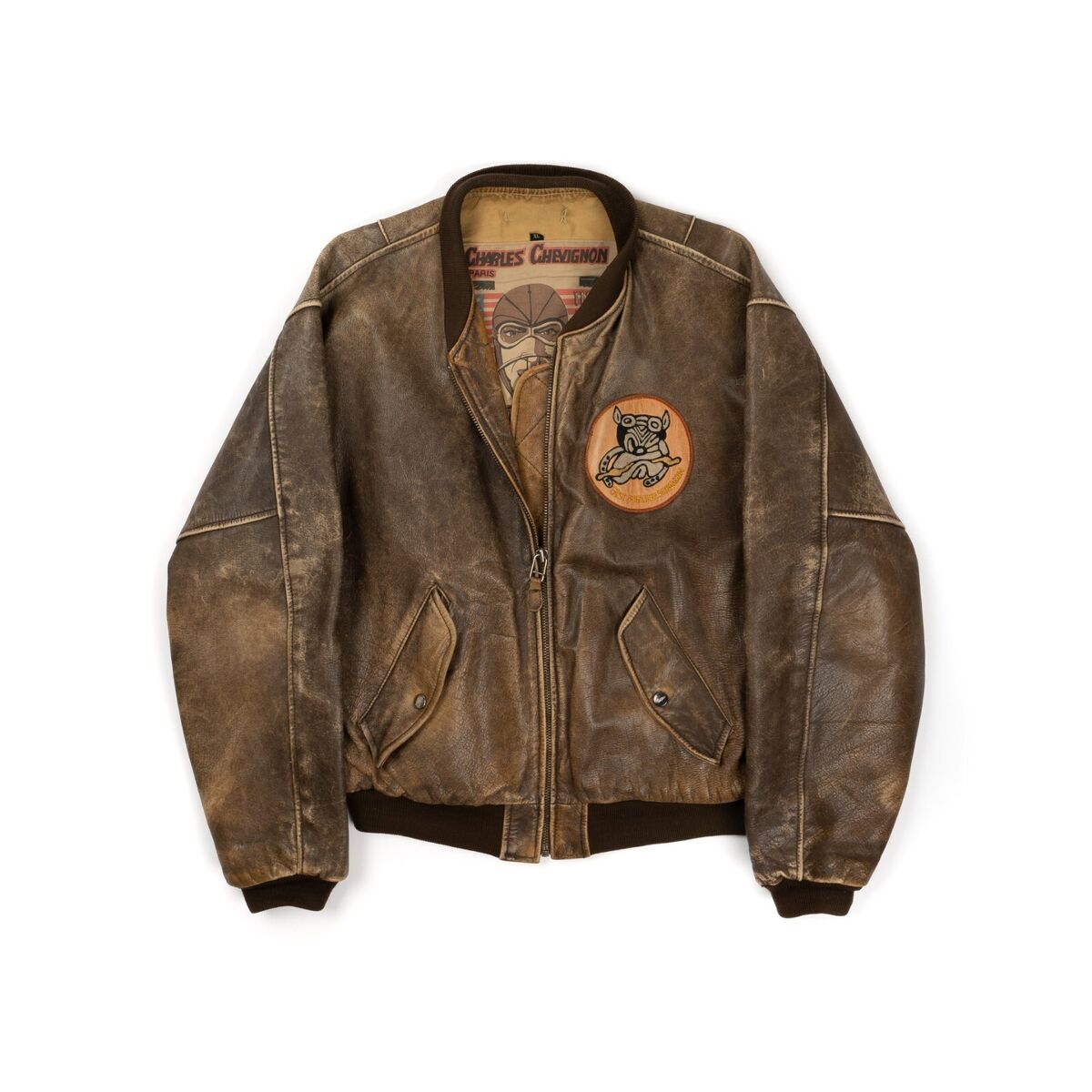 📌CHEVIGNON Vintage Aviator Leather Bomber Jacket*61St 📌CHEVIGNON Vintage Aviator Leather Bomber Jacket*61St