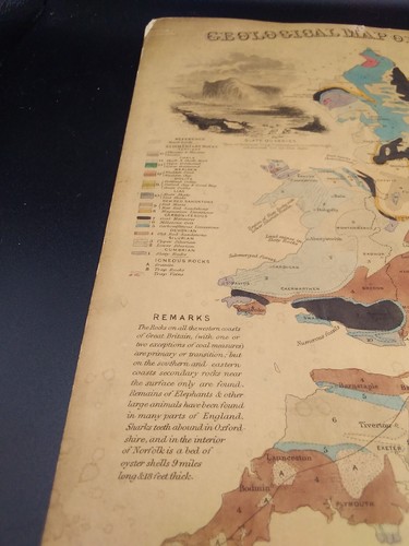 X4 Antique Prints By James Reynolds Geological Map Of England Antediluvian - Picture 4 of 24