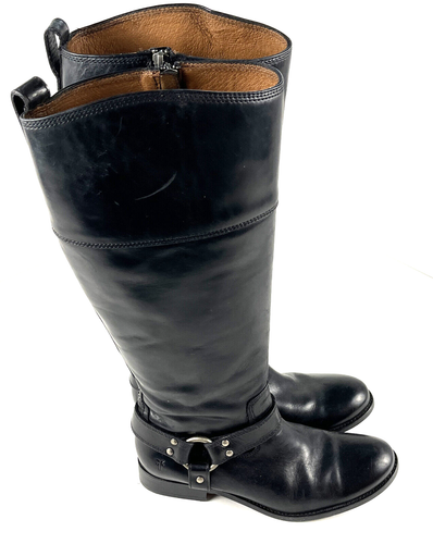 Botas de montar altas Frye de cuero negro para mujer talla 7,5 B cremallera lateral 4015 3472375 EE. UU. - Imagen 7 de 17
