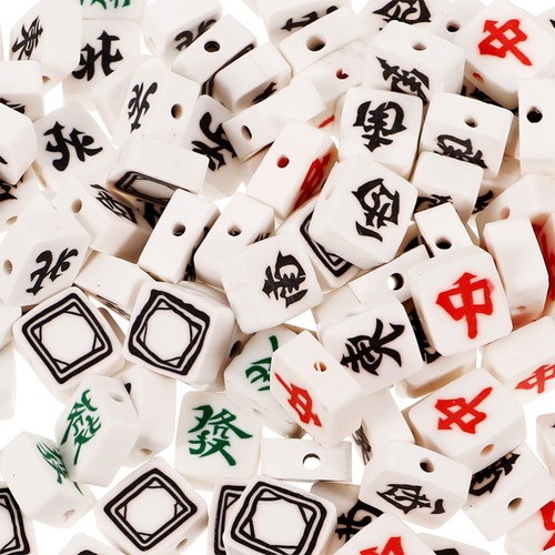 50 Pcs Mahjong Beads Child Chinese Tile Charms Friendship Bracelet Making Kit - Picture 10 of 12