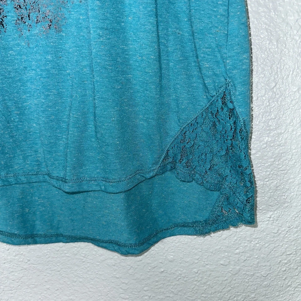 Girls' Xhilaration Crochet Knit Elephant Turquoise Long Tail Tank Top, XL 14/16 - Image 3 of 4