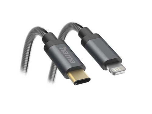 Hama Ladekabel Metallmantel USB-C auf Lightning 1,5 m Anthrazit - Bild 2 von 3