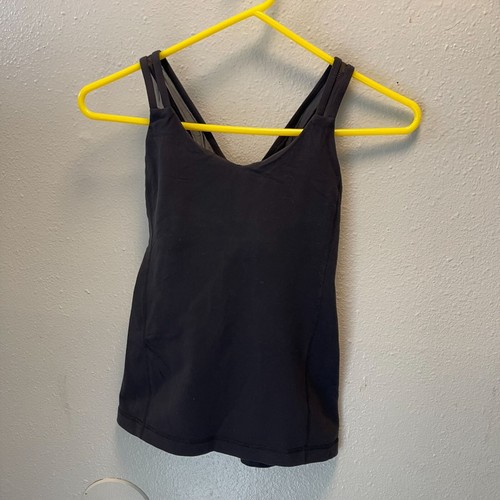 Lululemon Black Crisscross Back Stretchy yoga fitness Tank Top Womens Sz S - Picture 3 of 13