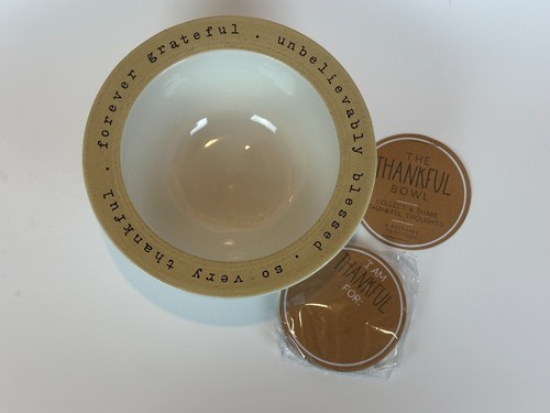 Mud Pie - Thankful Bowl Pottery Set - New In Box - Great Gift Idea!!! - Picture 7 of 17