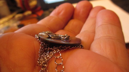NEW Abalone Shell Dangle Pendent.925 Sterling Silver, Handmade Northwest Native - Picture 4 of 10