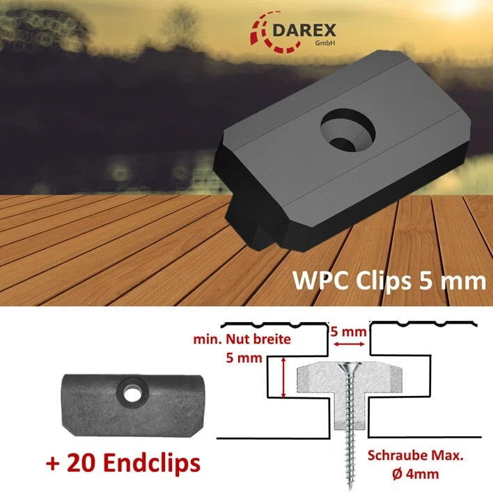 WPC Clips 5/7/7,5mm Fugenbreite Abstandhalter Terrassendielen +20Endclips GRATIS - Bild 4 von 4