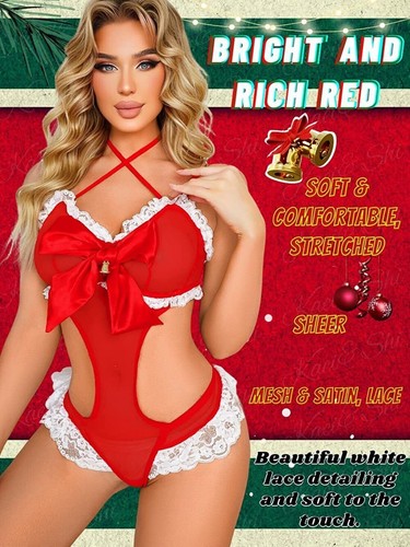 Christmas Lingerie For Women Sexy Santa Babydoll Sleepwear Underwear Xmas Gift - Picture 152 of 218