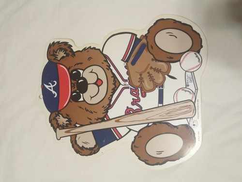 1998 VINTAGE ATLANTA BRAVES  PLASTIC TEDDY BEAR SIGN - Picture 1 of 9