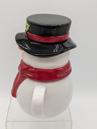 Avon Stackable 3 Piece Figural 2012 Snowman Sugar Bowl And Creamer Set W/Box - Picture 4 of 16