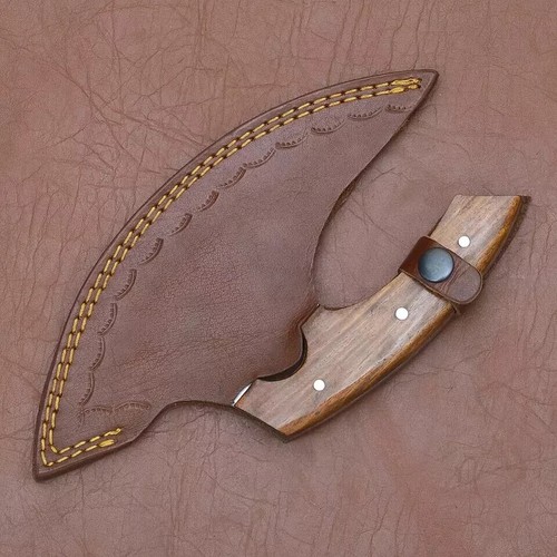 ulu Knife Hand-Forged Stainless Steel 8 Inches Sharp Blade wood Handle Multitask - Picture 3 of 7