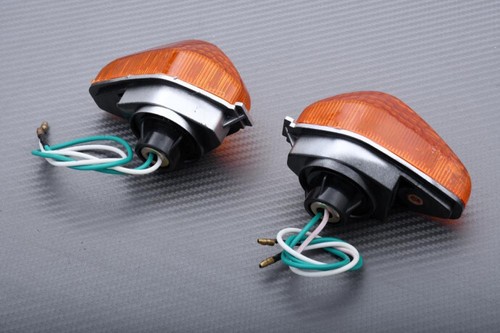 Pareja Intermitentes Delanteros Der + Izq Naranja HONDA VFR 400 R 1986-1988 - Picture 3 of 4