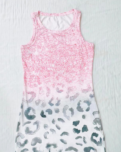 Damen Top Sommer Kühl Bedruckt Rundhals Tasche Hüft Weste Mittellang Stretch - Bild 3 von 4