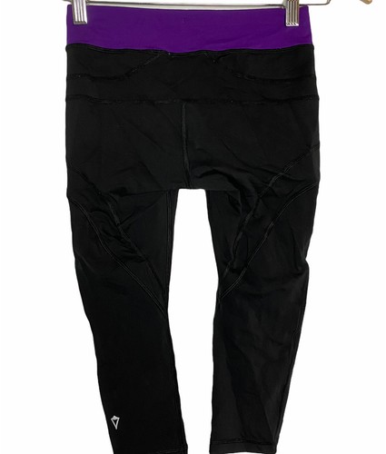 Ivivva By Lululemon Girls 10 Leggings Crops Pockets Black Gymnastics Run - Picture 7 of 8