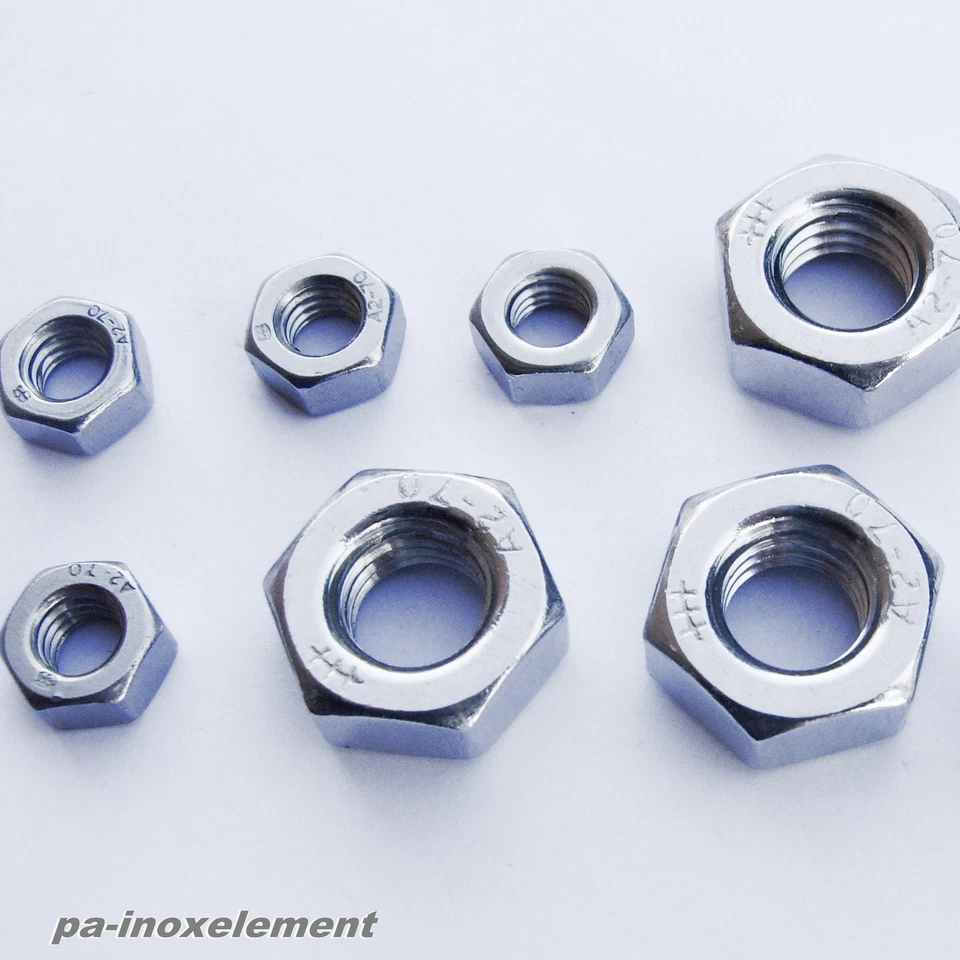 Dadi esagonali DIN 934 A2 acciaio inox V2A VA dadi 2,5 M3 M4 M5 M6 M8 M10 M12