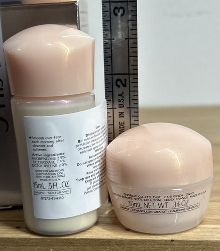 Shiseido Benefiance Day Emulsion 15ml/.5 oz & Night Cream .34oz Travel Size Set - Picture 5 of 5
