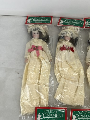 NEW Vintage 1980’s Schmid Cloth Angel Ornament Lot Of 5 Porcelain Heads. - Picture 2 of 11