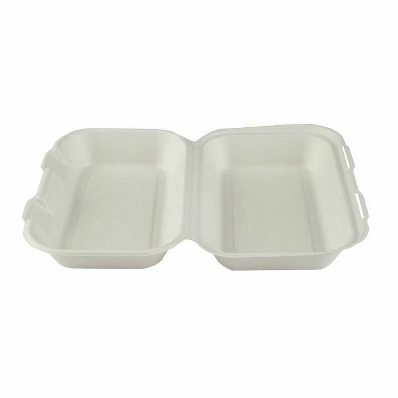 Compostable Biodegradable Bagasse Clamshell Takeaway 9"x6" Food Burger Box