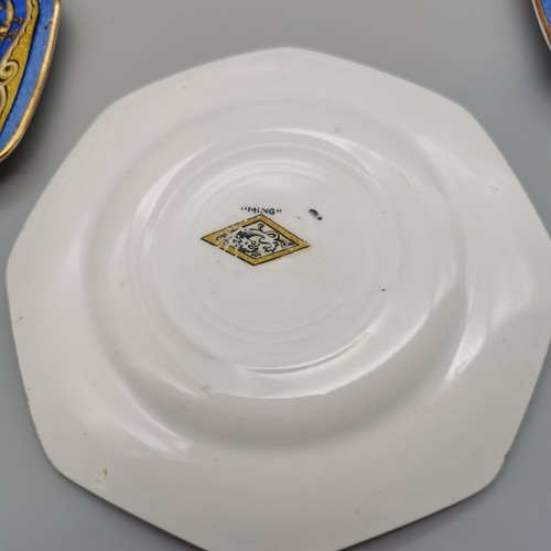 6 seltene Royal Winton Grimwades "Ming" Side Desert Teller 5,25" Blue Dragon 1920er - Bild 4 von 5