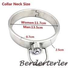 Heavy Stainless Steel Neck Collar Restraints Fetish Slave Lockable Constraint