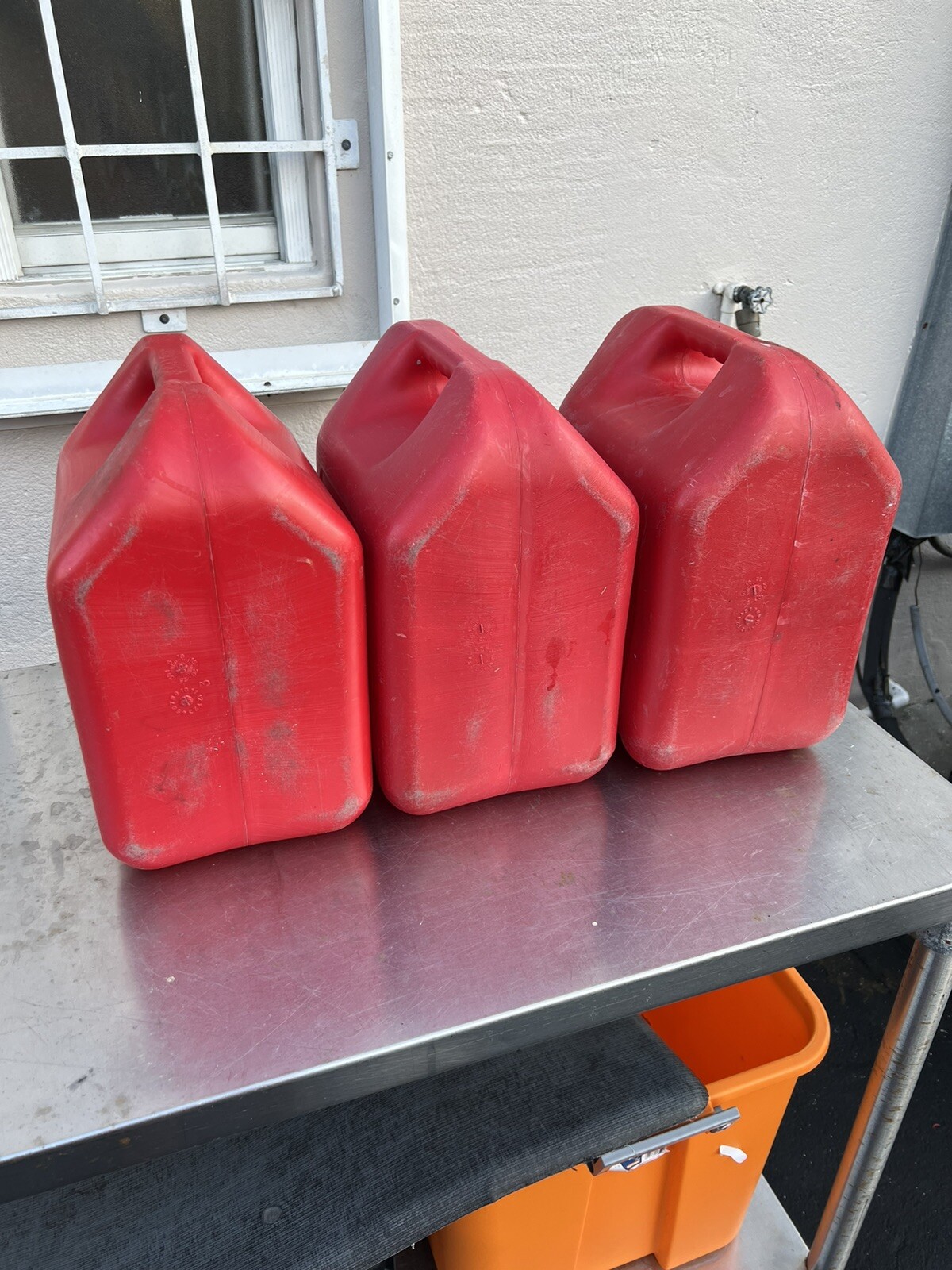 (3 Pack) Used Blitz PreBan 5 Gallon Gas Can Model 50833 (NO SPOUTS