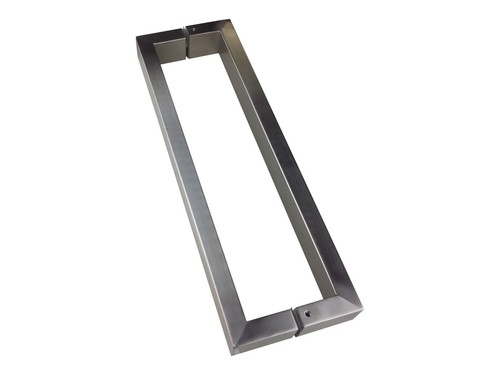 ENTRANCE DOOR HANDLE PULL SET STAINLESS STEEL 400mm LONG SATIN FINISH SQUARE - Picture 4 of 8