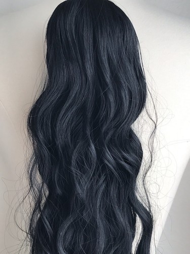 Synthetic Hair Extension 24" Black Ponytail w/ Built in Comb & Adjustable Tie - Picture 2 of 15