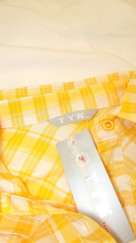 Camicia Donna Scacchi Sciancrata Stretch Manica Lunga Nero Marrone Rosso Giallo - Foto 11 di 24
